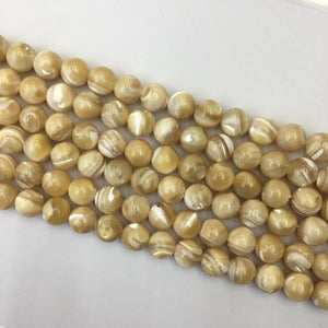 Natural MOP round beads 4mm