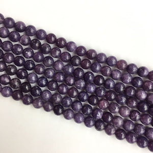 Lepidolite round beads 4mm