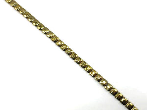 Hematite Gold Faceted Square 10Mm