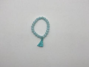 Gream Jade Light Blue Tassel Bracelet 8Mm