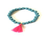 Lava Stone Blue Tassel Bracelet 8mm