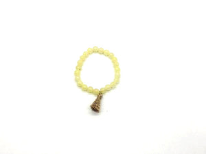 Yellow Jade Tassel Bracelet 8Mm