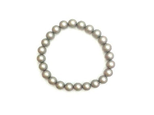 Matte Heat Coloring Shell Pearl Silver Bracelet 8Mm