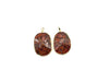 Red Stones Gold Edge Pendant 35X55Mm