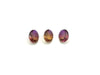 Glass Purple Yellow Flat Oval Ring Surface 12X16Mm