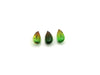 Glass Yellow Green Flat Teardrop Ring Surface 7X9Mm