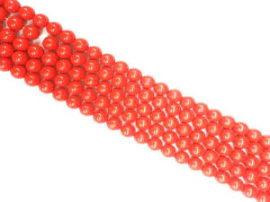 Shell Pearl Orangered Round Beads 14Mm