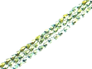 Thunder Polish Glass Crystal Green Faceted Teardrop 3X5Mm