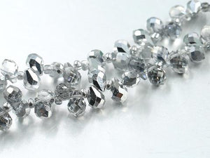 Thunder Polish Glass Crystal Siver Faceted Teardrop 5X7Mm