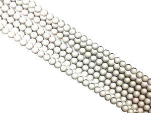 Matte Shell Pearl Smoky Gray Round Beads 8Mm