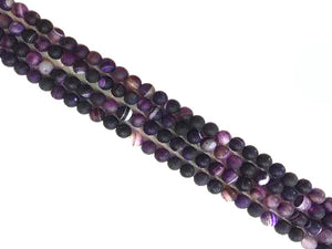 Matte Color Purple Sardonyx Round Beads 6Mm