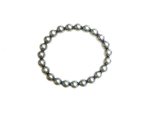 Heat Coloring Shell Pearl Silver Black Bracelet 8Mm