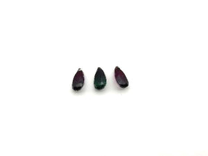 Glass Red Green Flat Teardrop Ring Surface 7X9Mm
