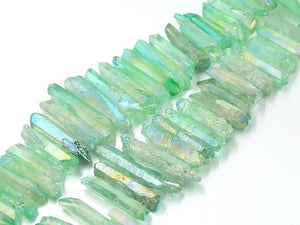 Matte Crystal Quartz Color Green Stick(Egaduated) 8X25-12X50Mm