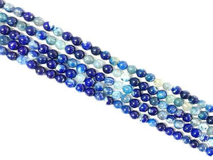 Lce Agate Royalblue Round Beads 8Mm