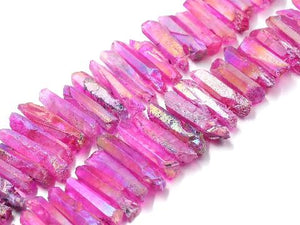 Matte Crystal Quartz Ab Rose Stick(Egaduated) 8X25-12X50Mm