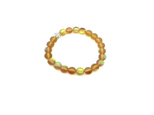 Matte Candy Color Glass Shamballa Khaki Bracelet 8Mm