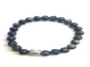 Black Labradorite Silver Buddha Beaded Bracelet 8Mm