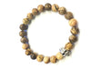Picture Jasper Silver Skull Beadad Bracelet 8Mm