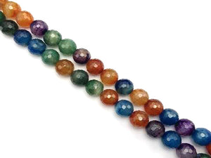 Color Sardonyx Rainbow Faceted Rounds 18Mm