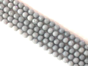Color Jade Sivre Gray Faceted Rounds 8Mm