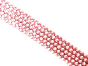 Shell Pearl Shocking Pink Round Beads 6Mm