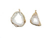 Crystal Quartz Gold Pendant 30X50-50X55Mm