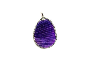 Treated Color Bamboo Coral Purple Pendant 40X45-40X60Mm