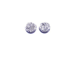 Crystal Quartz Druzy Siver Ring Surface(Round Beads) 10Mm