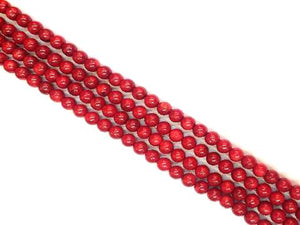 Bamboo Coral Red Round Beads 12Mm