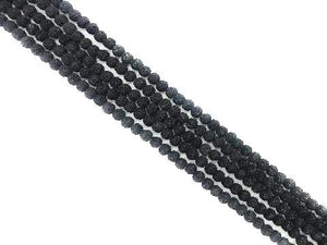 Lava Stone Ab Black Round Beads 6Mm