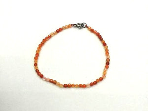 Red Agate Faceted Rounds Bracelet 3Mm