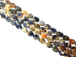 Red Line Sodalite Faceted Flat Oval 10X14Mm