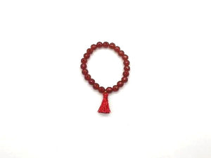 Red Agate Tassel Bracelet 8Mm