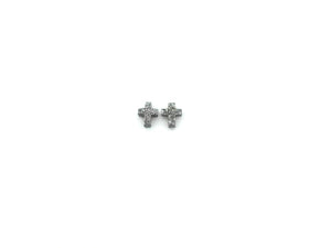 Agate Druzy Silver Cross Pendant 9X11Mm
