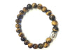 Tiger Eye Silver Buddha Beaded Bracelet 8Mm
