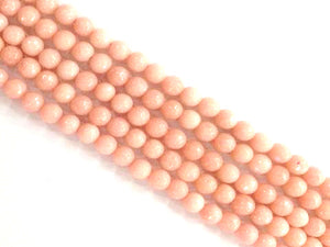 Color Jade Light Pink Faceted Rounds 6Mm