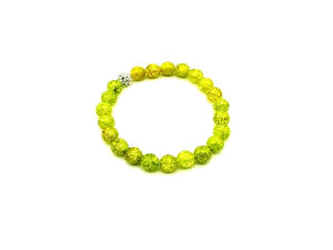 Color Crack Crystal Shamballa Green Bracelet 8Mm