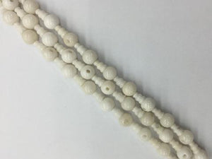 White Jade Opaque Guru Beads 10Mm