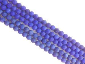 Matte Color Jade Sapphire Round Beads 8Mm