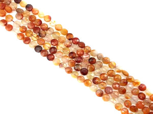Carnelian Faceted Puff Coin 12Mm