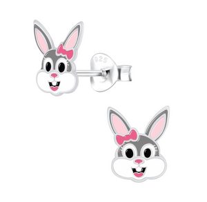 Silver Bunny Stud Earrings