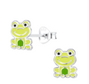 Silver Frog Stud Earrings