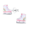 Silver Roller Blade Stud Earrings