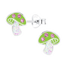 Silver Mushroom Stud Earrings