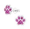 Silver Paw Print Stud Earrings