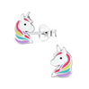 Silver Unicorn Stud Earrings