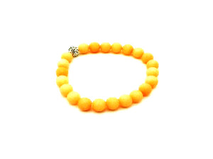 Matte Color Jade Shamballa Orange Bracelet 8Mm