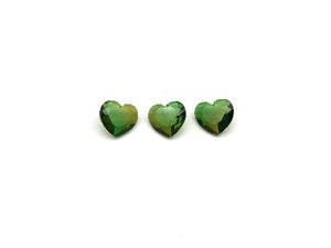 Glass Yellow Green Heart Ring Surface 8Mm