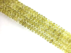 Lime Stone Faceted Roundel 7X14Mm